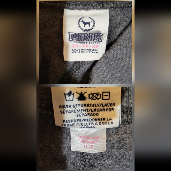 Victoria's Secret PINK Rare Vintage Y2K 3pc Bling Flared Sweats Heart Set XS-M - Picture 9 of 16